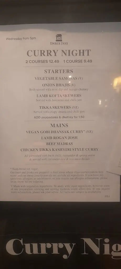 Menu_The Wheatsheaf_Grimsby_image_1