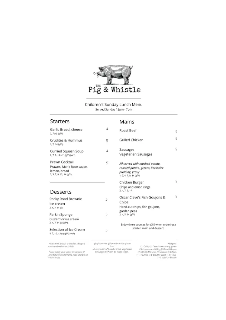 Menu_The Pig And Whistle_Grimsby_image_4