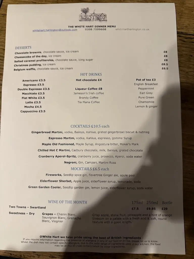 Menu_The White Hart Harlington_Harlington_image_1
