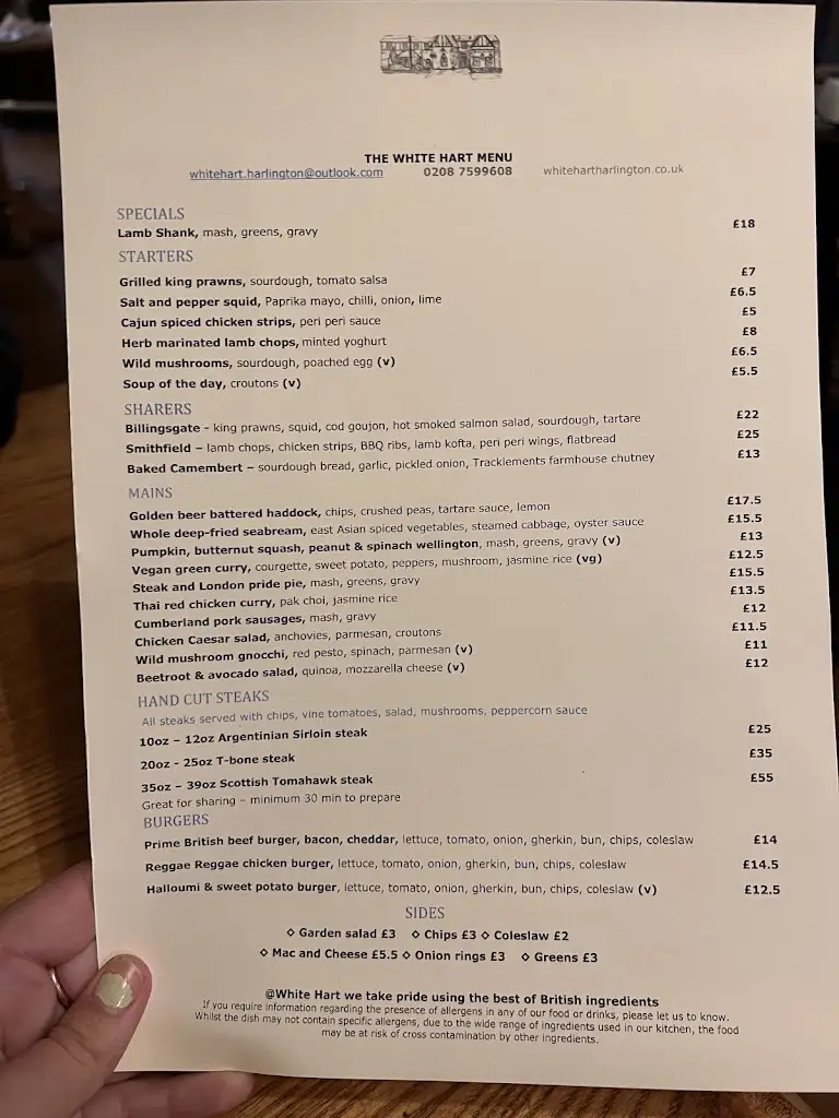 Menu_The White Hart Harlington_Harlington_image_4