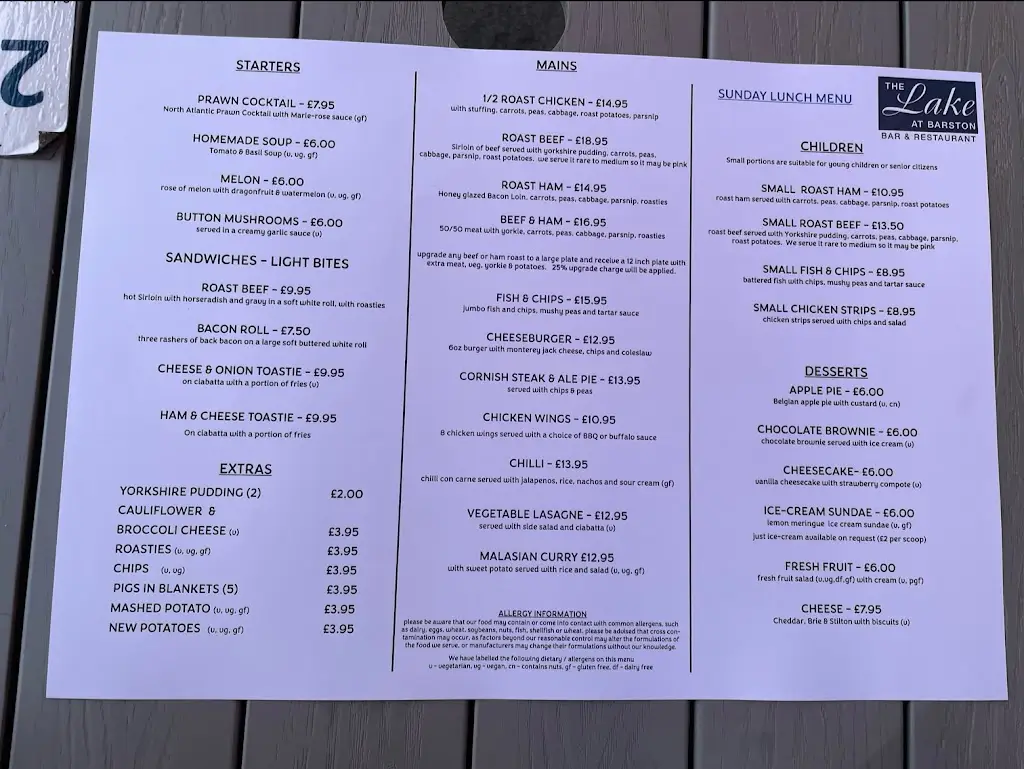 Menu_The Lake At Barston Restaurant_Hampton in Arden_image_1