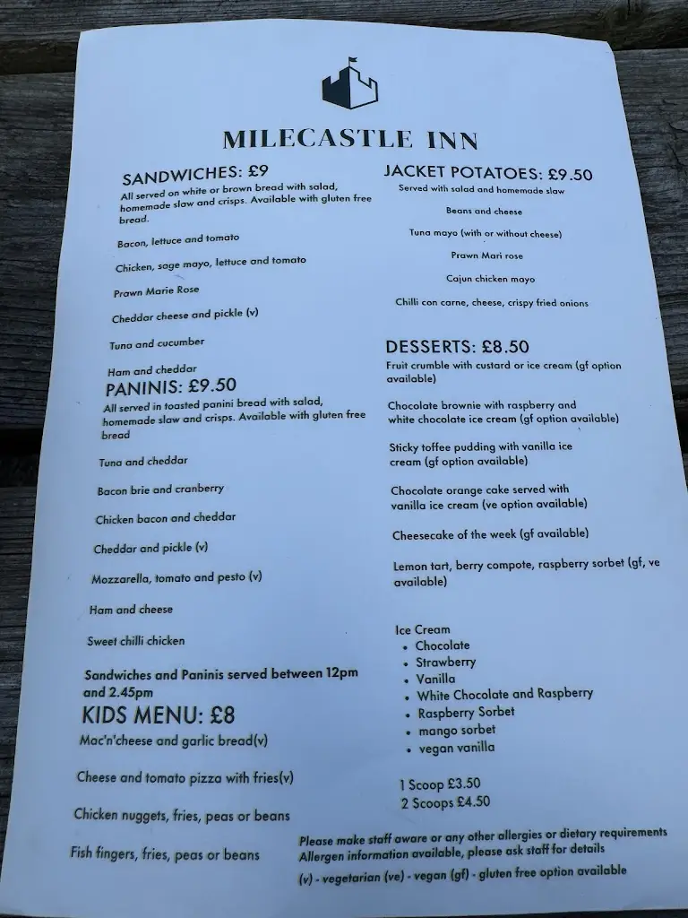 Menu_Milecastle Inn_Haltwhistle_image_2