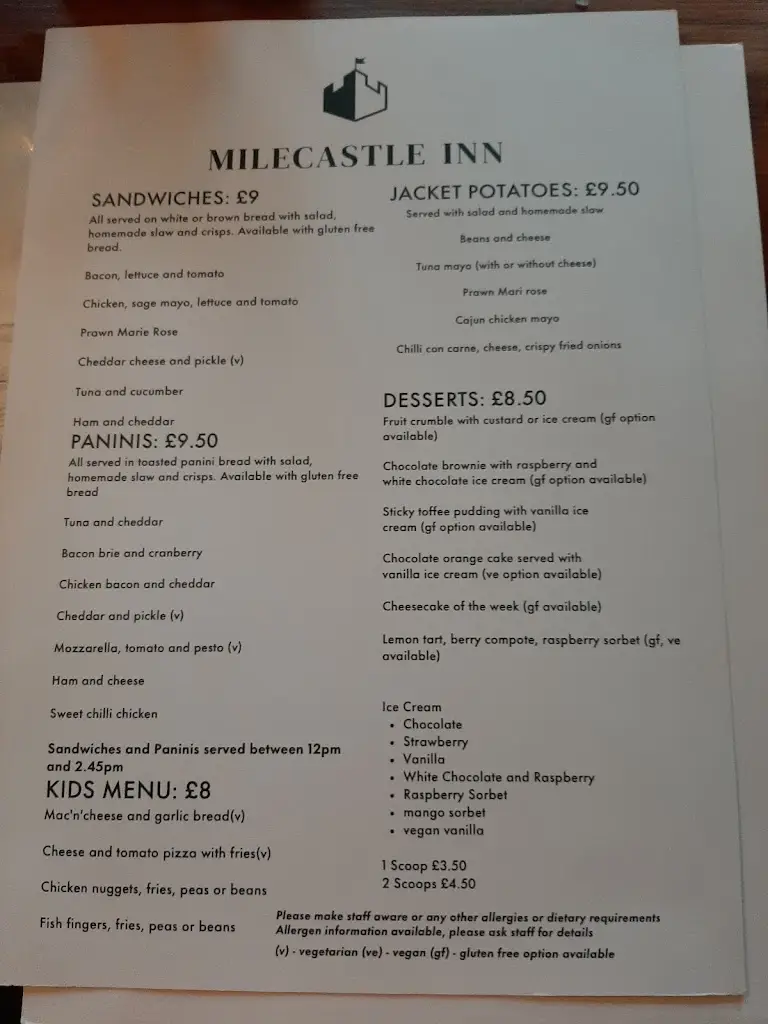 Menu_Milecastle Inn_Haltwhistle_image_4