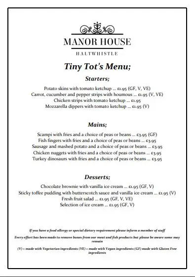 Menu_Manor House Hotel, Pub & Restaurant_Haltwhistle_image_1