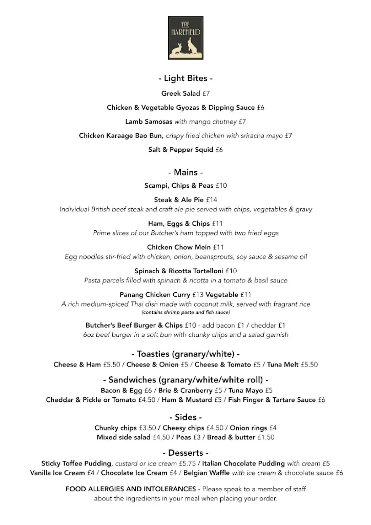 Menu_The Harefield_Harefield_image_1