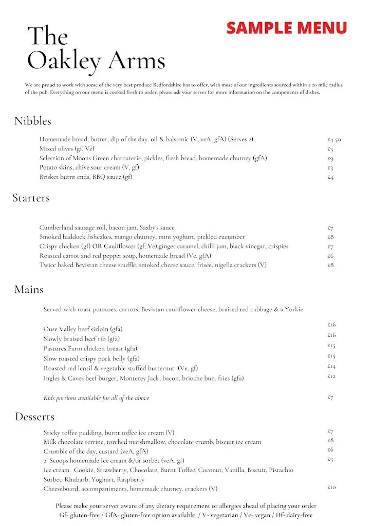 Menu_The Oakley Arms_Harrold_image_4