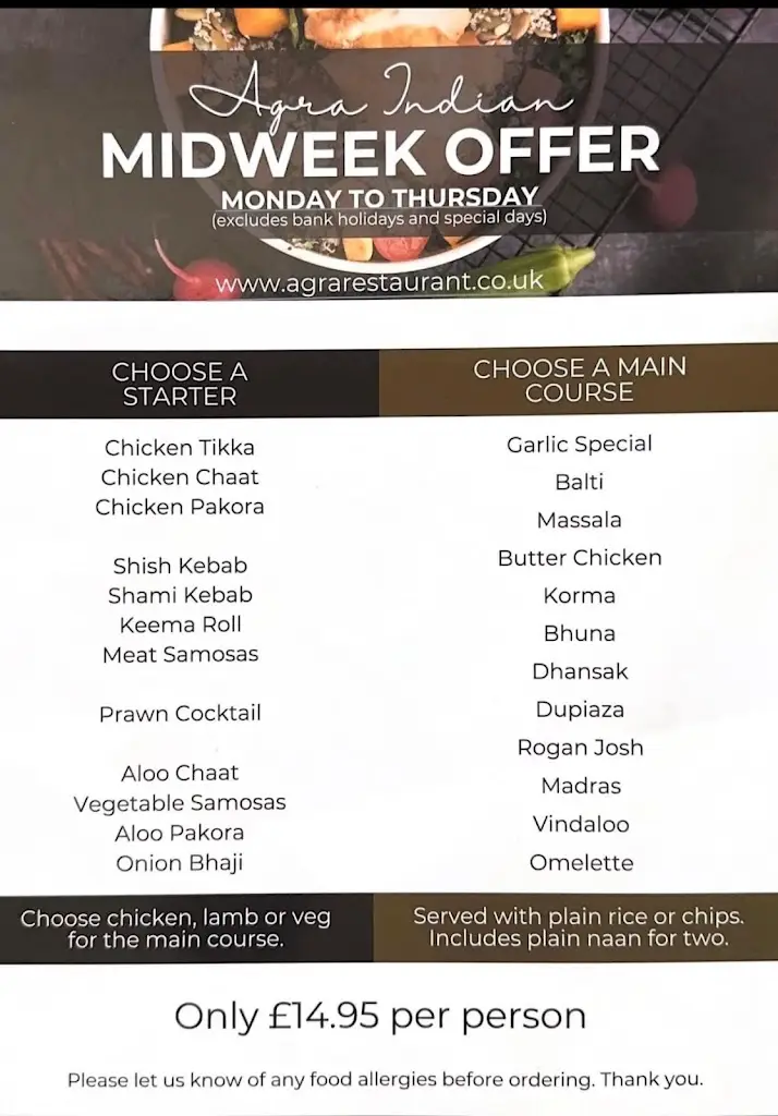 Menu_Agra Indian Restaurant_Hapton_image_3