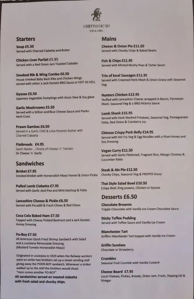 Menu_Griffin's Head_Hapton_image_3