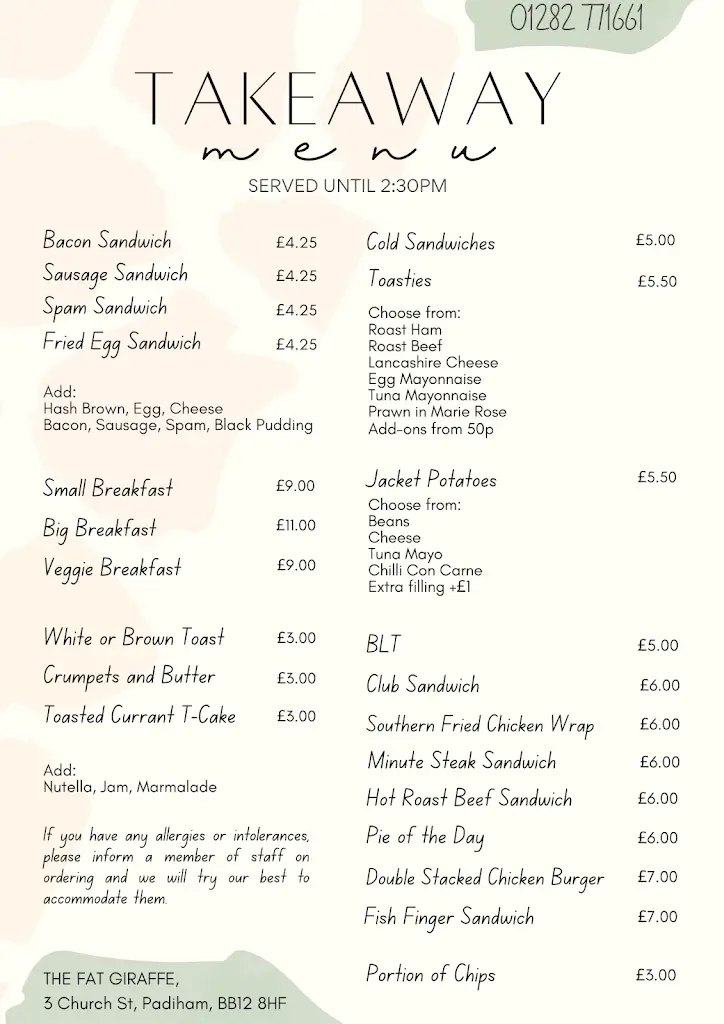 Menu_The Fat Giraffe_Hapton_image_1