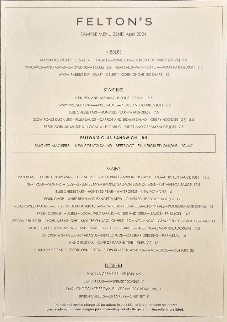 Menu_Felton's Bistro and Wine_Badsey_image_1