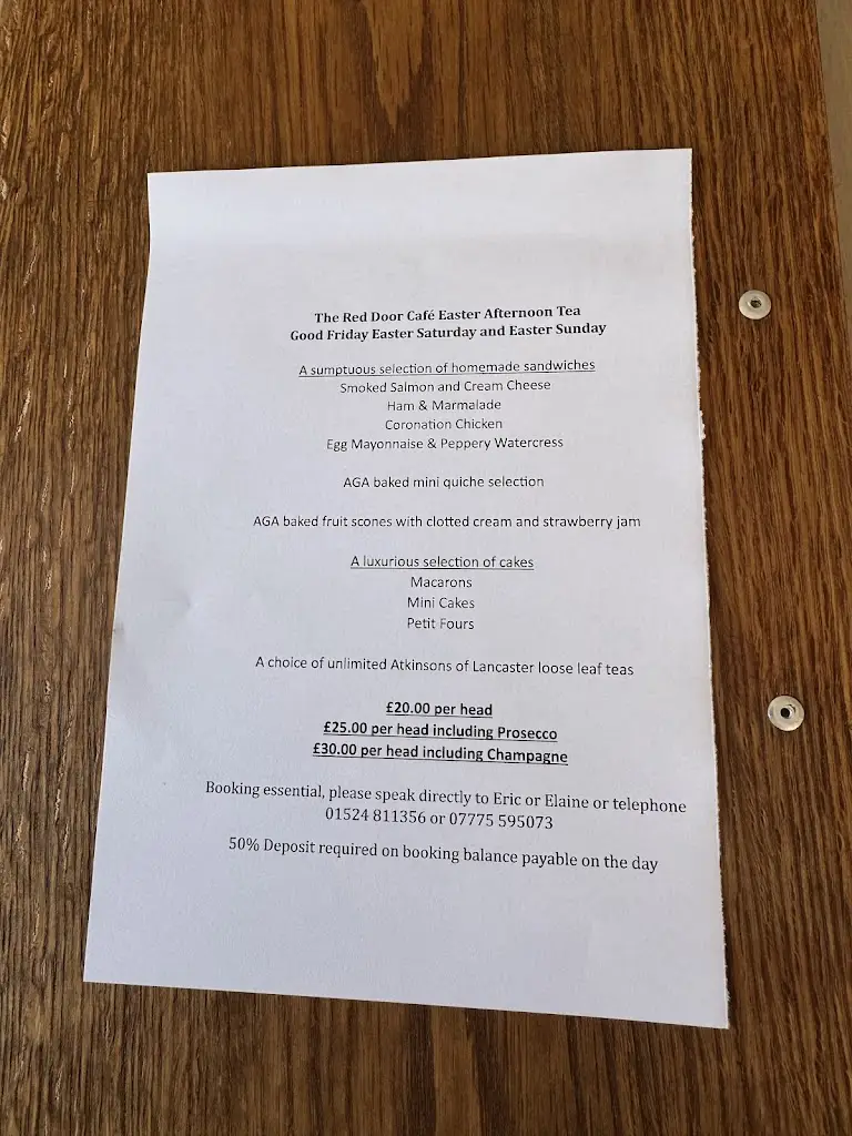 Menu_The Red Door Café Halton_Halton_image_1