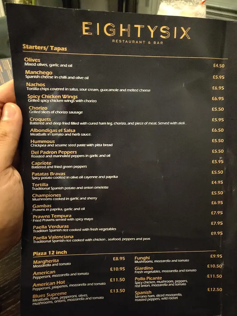 Menu_Eighty Six Restaurant & Bar_Harrow on the Hill_image_4