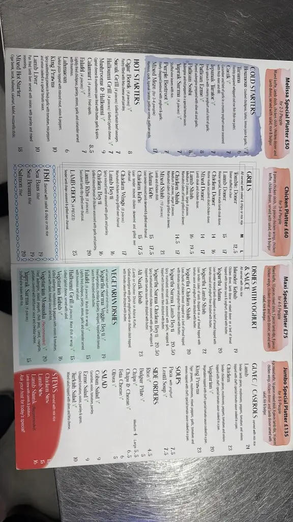 Menu_Melissa Restaurant _Harrow on the Hill_image_1