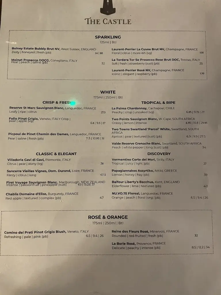 Menu_The Castle, Harrow_Harrow on the Hill_image_1