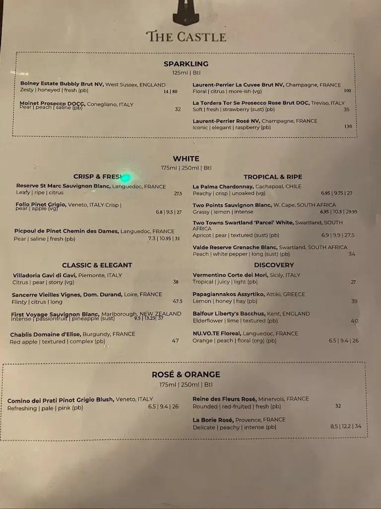 Menu_The Castle, Harrow_Harrow on the Hill_image_2