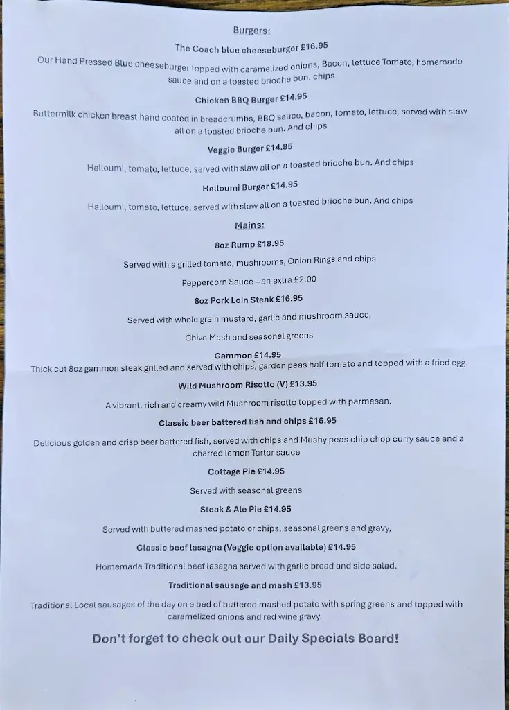 Menu_Coach & Horses_Harvington_imagen_1