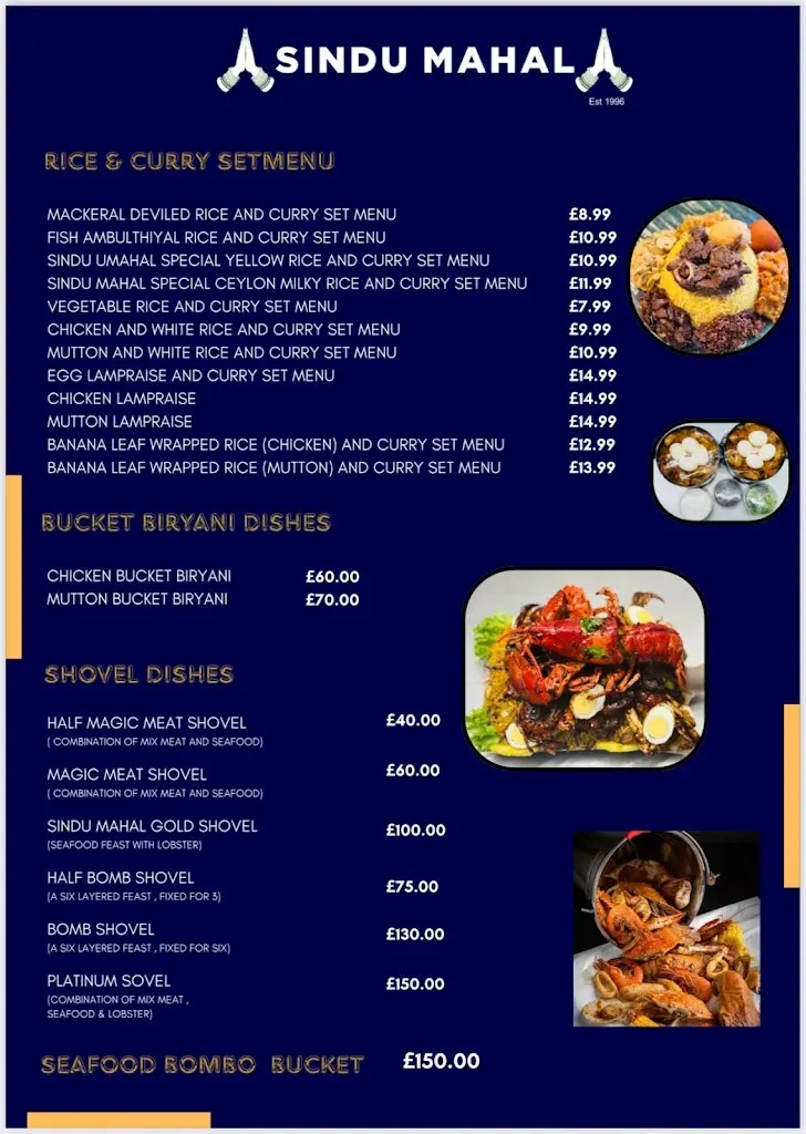 Menu_Sindu Mahal - Sri Lankan Authentic Cuisine | Stoke-on-Trent_Hartshill_image_1