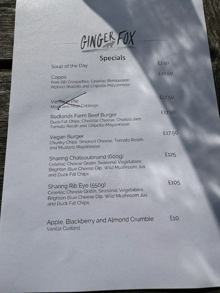 Menu_The Ginger Fox_Hassocks_image_2