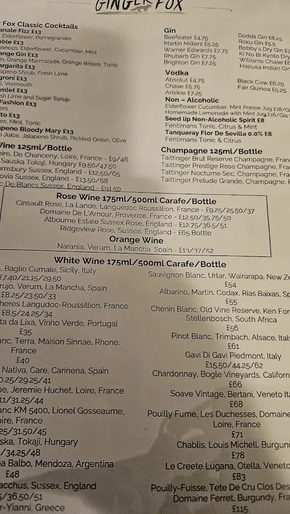 Menu_The Ginger Fox_Hassocks_image_3