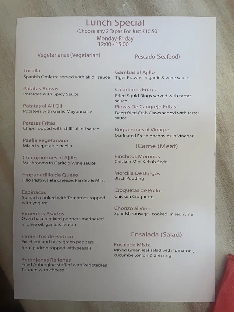 Menu_La Viña Tapas Bar Restaurant_Harringay_image_3