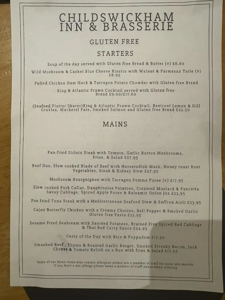 Menu_Childswickham Inn & brasserie_Badsey_image_1