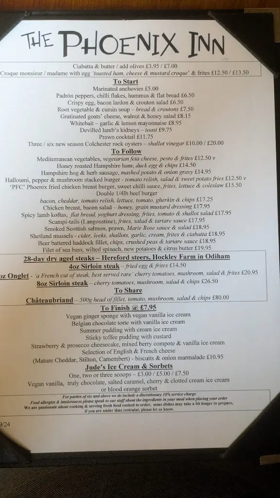 Menu_The Phoenix Inn_Hartley Wintney_image_1