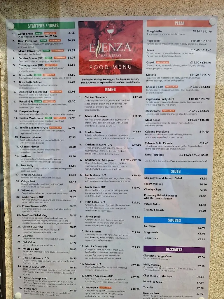 Menu_Essenza Bar & Tapas_Harrogate_immagine_1