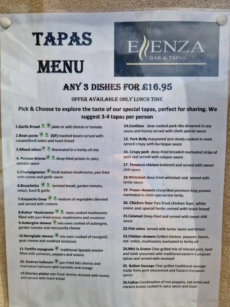 Menu_Essenza Bar & Tapas_Harrogate_immagine_4
