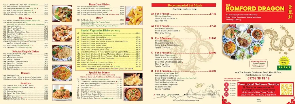 Menu_The Romford Dragon_Harold Wood_imagen_2