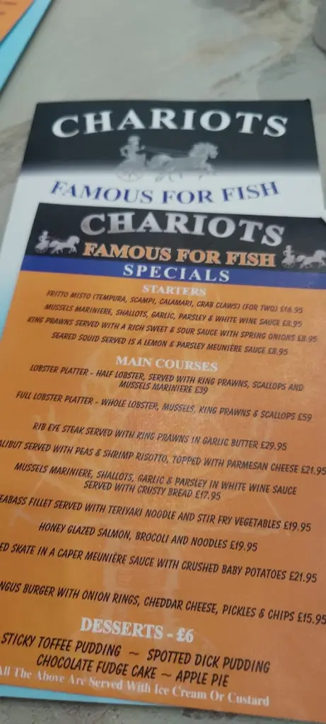 Menu_Chariots Fish & Chips_Harold Wood_image_4