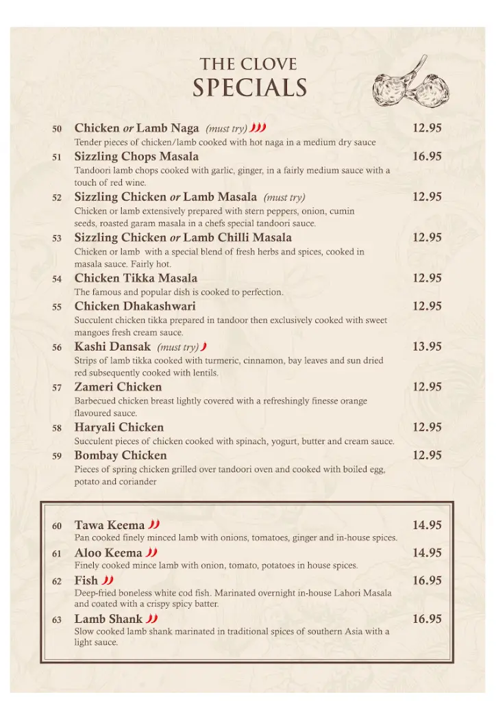 Menu_The Clove Hornchurch_Harold Wood_image_1