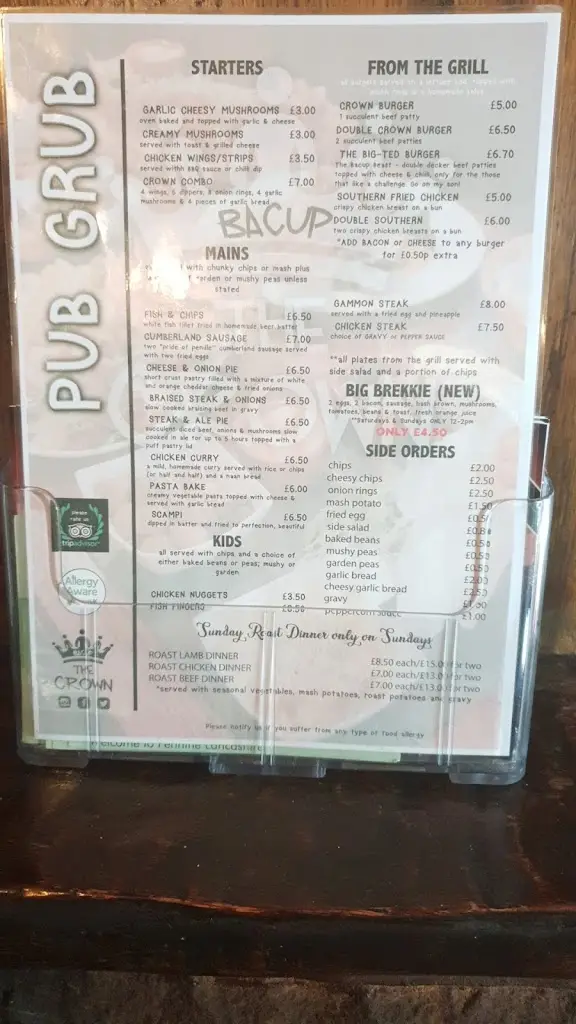 Menu_The Crown Inn_Bacup_image_1