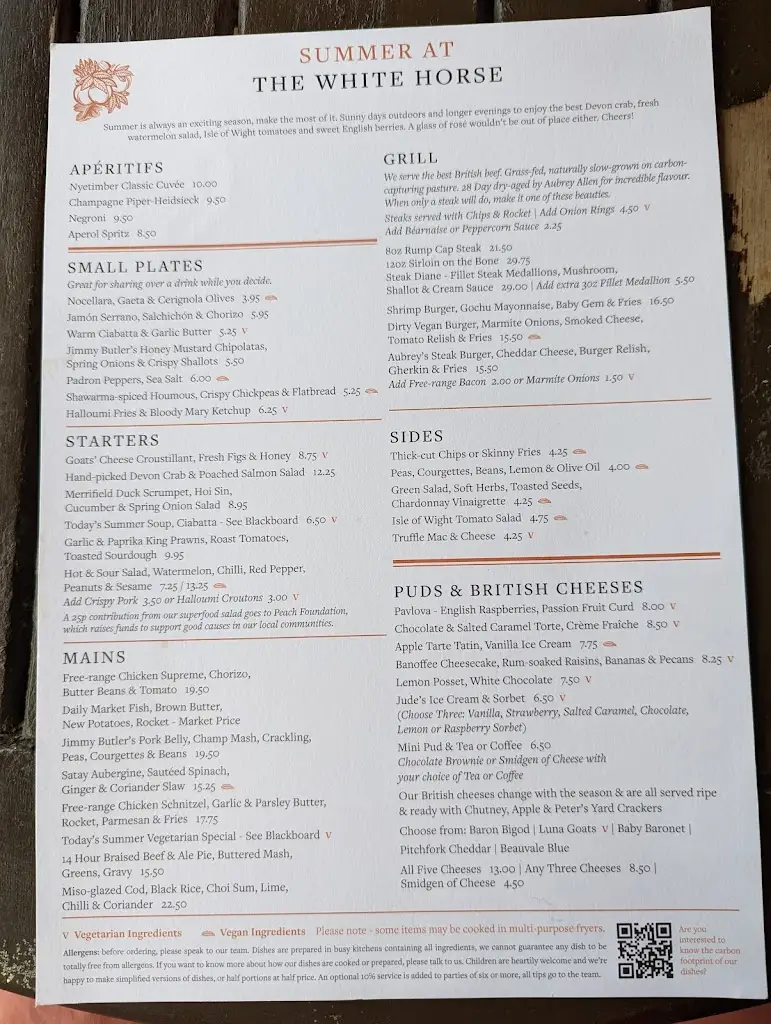 Menu_The White Horse_Harpenden_image_3