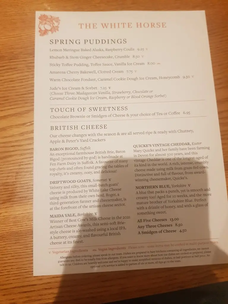 Menu_The White Horse_Harpenden_image_4
