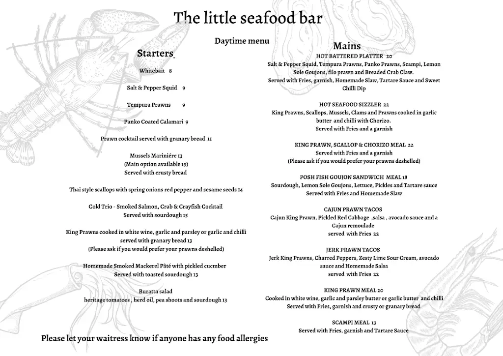 Menu_The Little Seafood Bar_Hatfield Heath_image_2