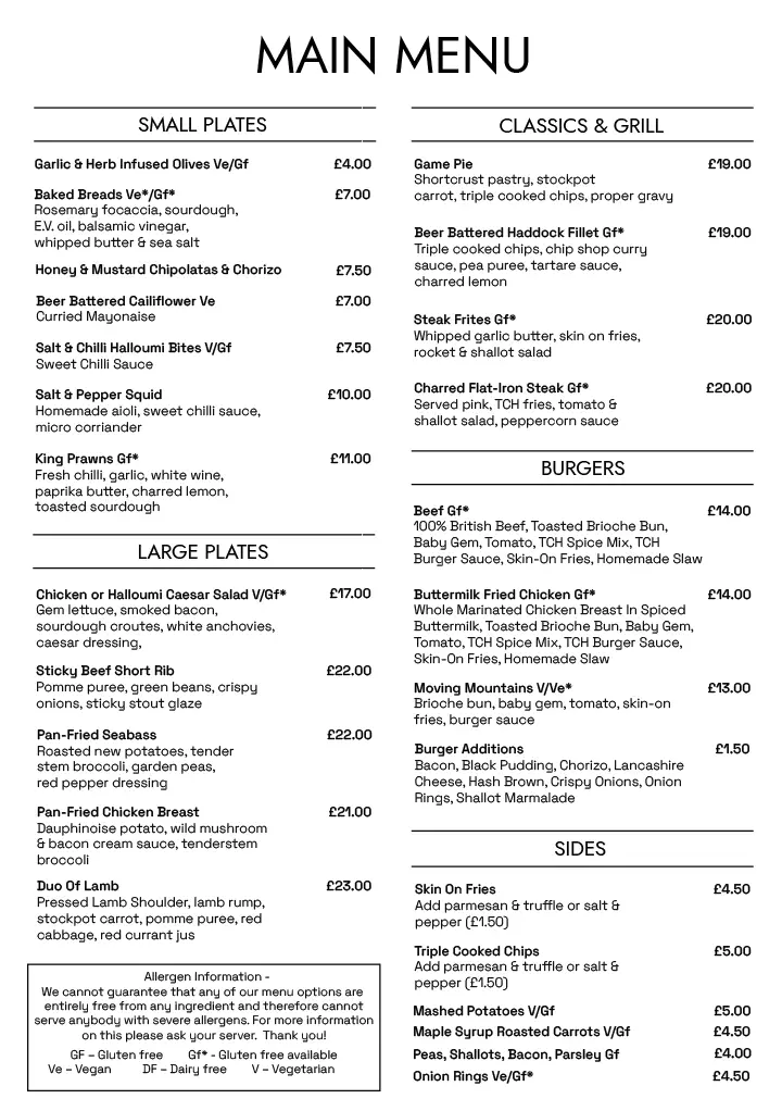 Menu_The Cotton House_Haslingden_image_1