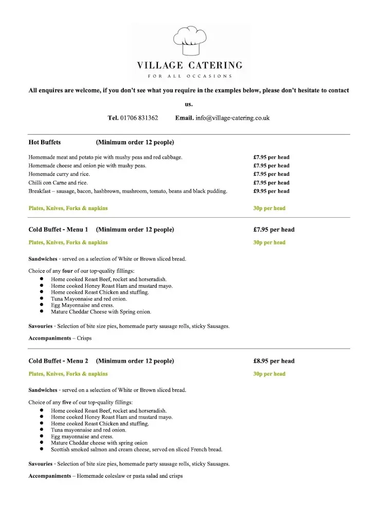 Menu_The Village_Haslingden_image_4