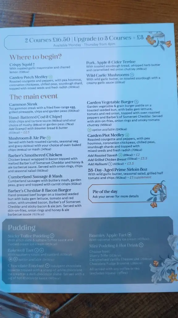 Menu_Green Man Pub_Harlow_image_1