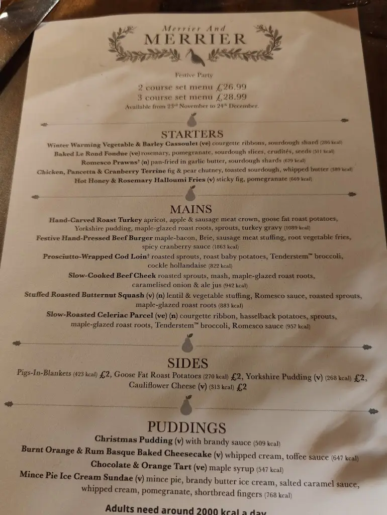 Menu_Green Man Pub_Harlow_image_2