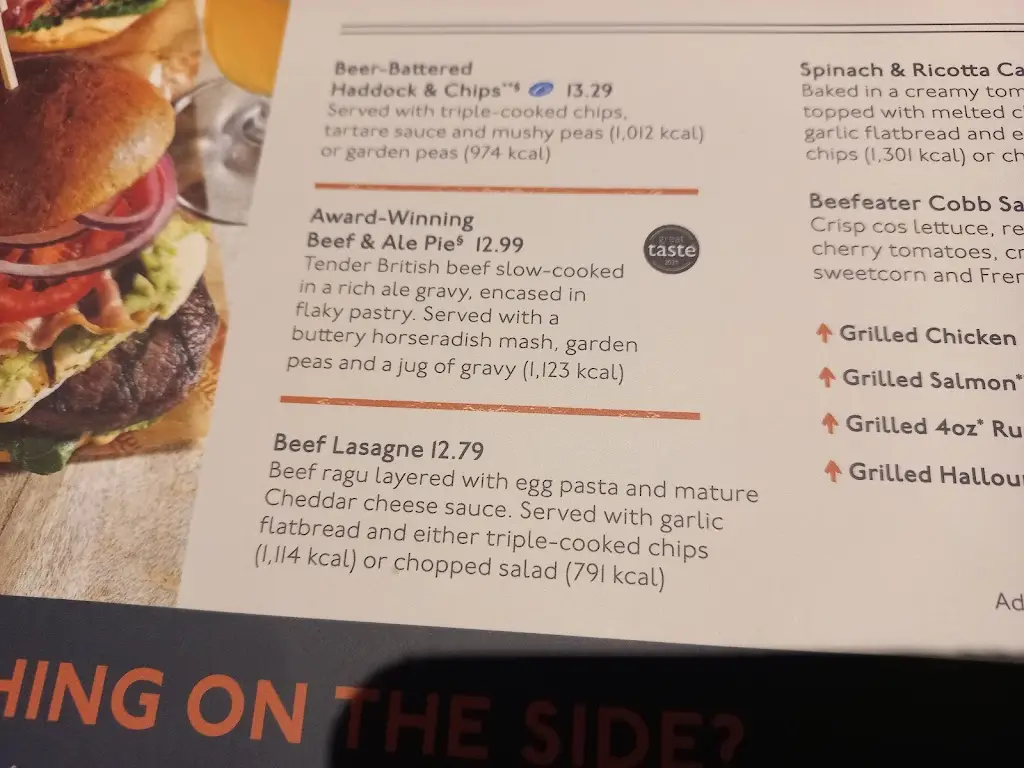 Menü_Harlow Mill Beefeater_Harlow_Bild_4