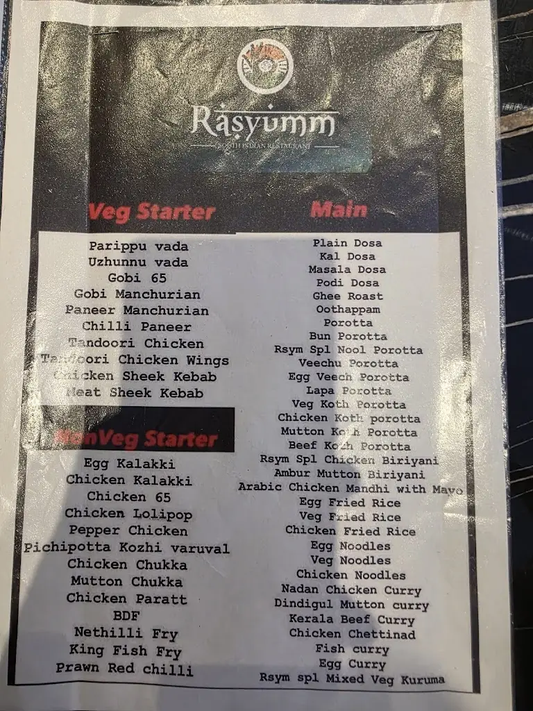 Menu_RASYUMM SOUTH INDIAN RESTAURANT_Harlow_image_4