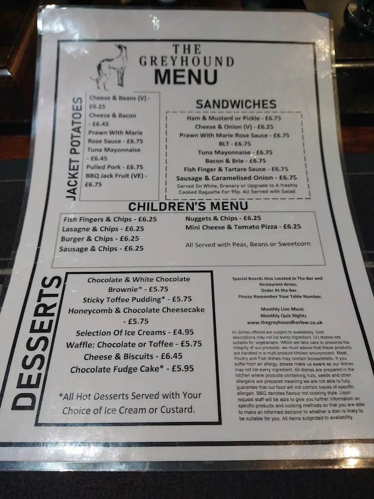 Menu_The Greyhound_Harlow_image_2