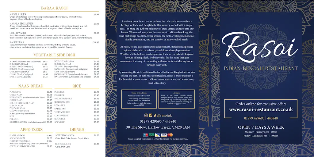 Menu_Rasoi - Indian Bengali Restaurant Harlow_Harlow_image_1