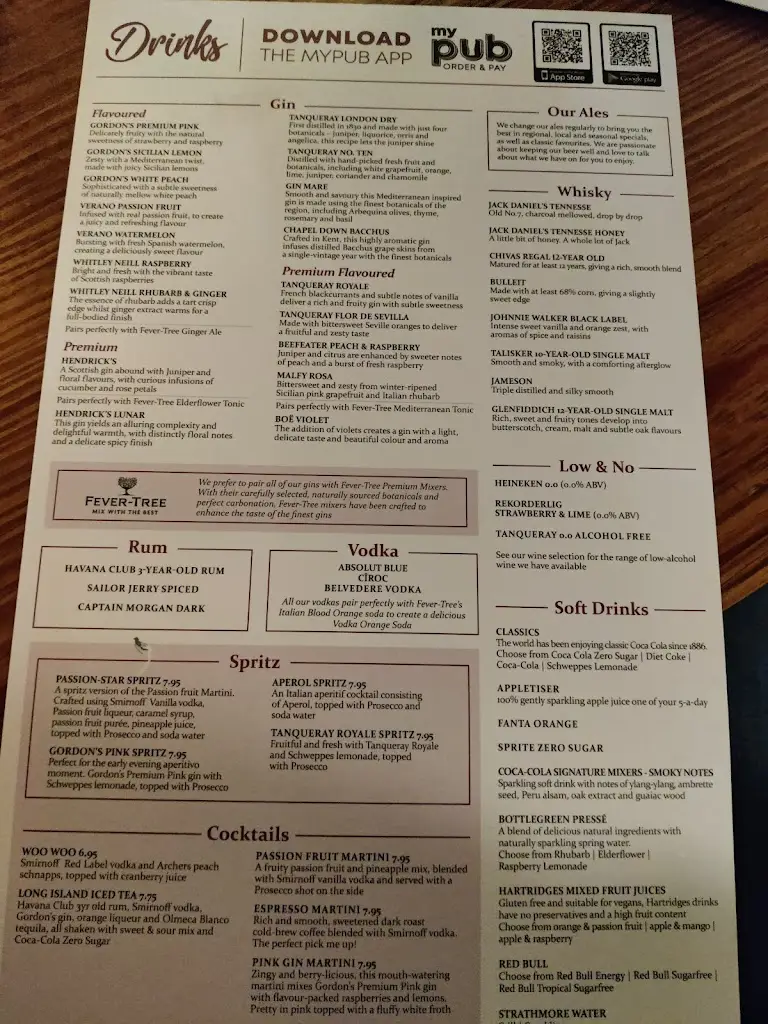 Menu_The White Horse_Haslemere_image_2