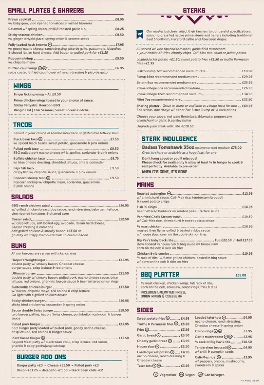 Menu_Harper's Steakhouse & Bar Haslemere_Haslemere_image_1