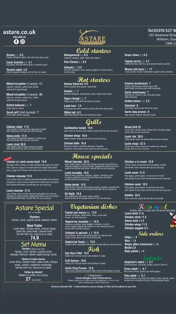 Menu_Astare Restaurant_Hatfield Peverel_immagine_1