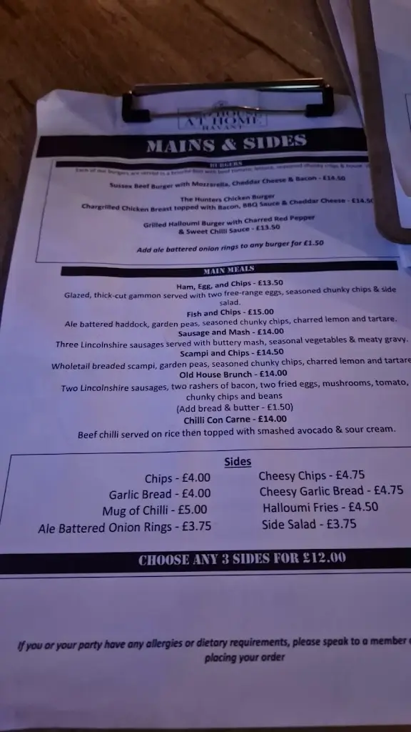 Menu_The Old House at Home, Havant_Havant_image_4