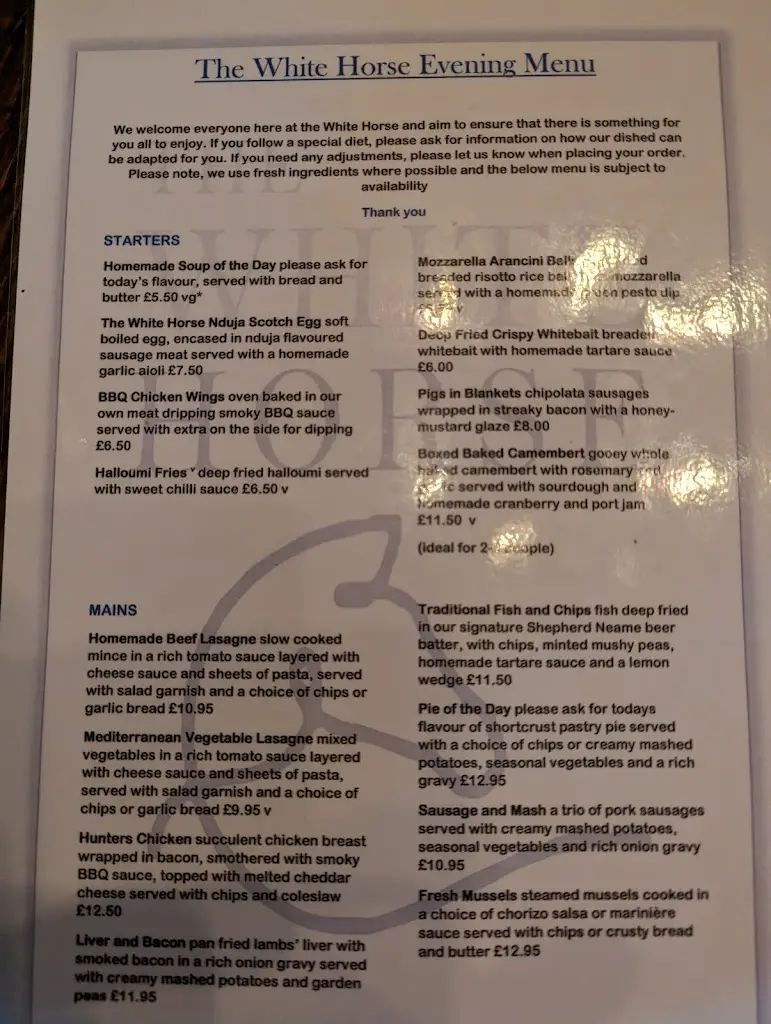 Menu_White Horse_Hawkinge_image_1