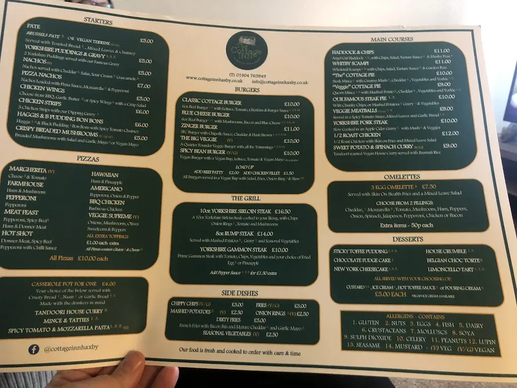 Menu_The Cottage Inn_Haxby_image_1