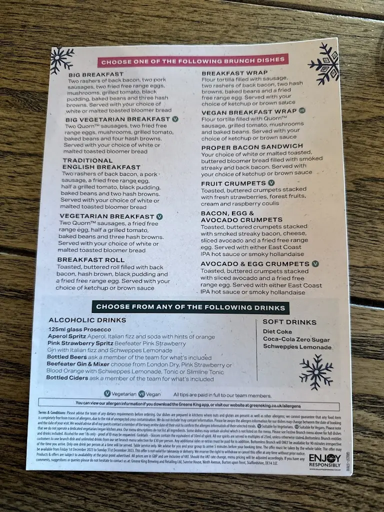 Menu_George & Dragon_Hazel Grove_image_1